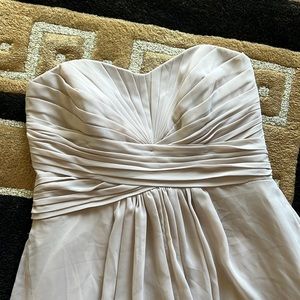Neutral colored Bridesmaid dress. David’s bridal.